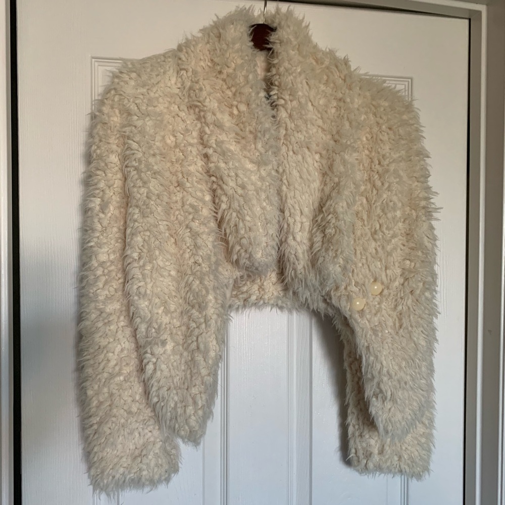 Faux fur/ teddy crop jacket